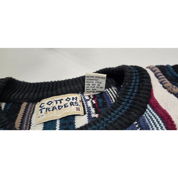 Vintage Cotton Traders Sweater Adult XL/T Knit Textured Pullover Mens Crewneck - Picture 6 of 10